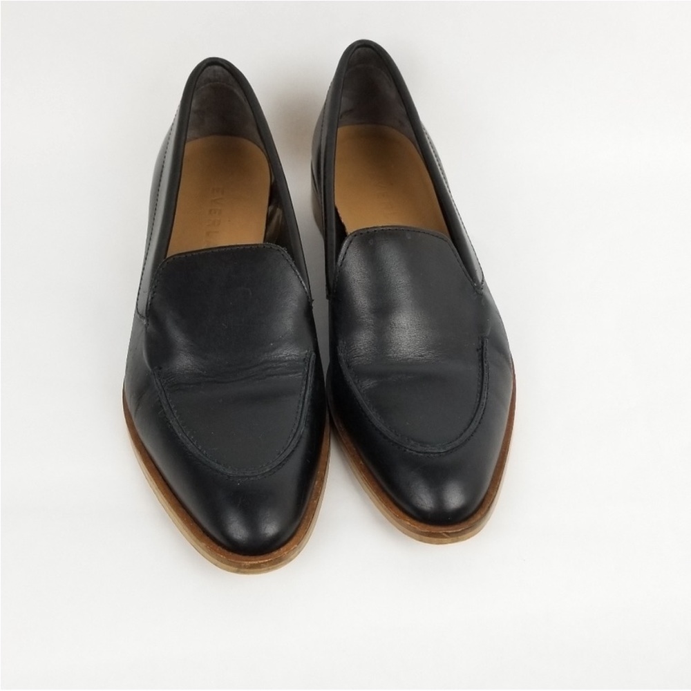 Everlane Modern Loafer Black Pointy Leather Flat